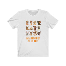 Load image into Gallery viewer, I was born to pet all the dogs - Unisex Jersey Short Sleeve Tee