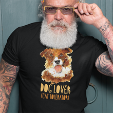 Load image into Gallery viewer, Dog lover, cat tolerator - Unisex Jersey Short Sleeve Tee