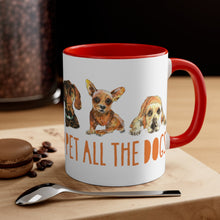 Load image into Gallery viewer, I was born to pet all the dogs - Accent Coffee Mug, 11oz